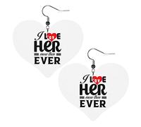 Love Her More Ever Orecchini in pelle per donna Orecchini pendenti con pendente a forma di cuore con gancio Regali per ragazza adulta