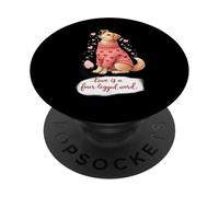 Love Is a Four-Legged Word Cute Dog Lover PopSockets PopGrip Adesivo