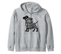 Love Is a Four Legged Word Dog Cute Pet Doggy Lover Zampe Felpa con Cappuccio