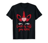 Love Is all You Need Unicorn Funny Couple for Men Maglietta