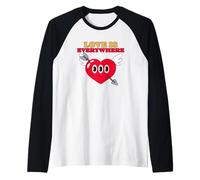 Love Is Everywhere (Grafica a Cuore Divertente) Maglia con Maniche Raglan