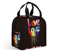 Love Is Love - Borsa per il pranzo per adulti, a prova di perdite, isolata, con cerniera e tasche multiple, grande capacità, per ufficio, lavoro, picnic