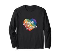 Love is Love colorato Cuore Maglia a Manica