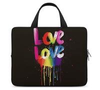 Love is Love - Custodia per computer portatile, ultra sottile, leggera e impermeabile, in neoprene resistente, con cinghia da polso