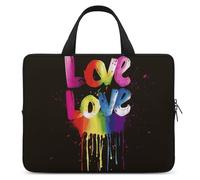 Love is Love - Custodia per computer portatile, ultra sottile, leggera e impermeabile, in neoprene resistente, con cinghia da polso