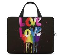 Love is Love - Custodia per computer portatile, ultra sottile, leggera e impermeabile, in neoprene resistente, con cinghia da polso