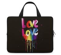 Love is Love - Custodia per computer portatile, ultra sottile, leggera e impermeabile, in neoprene resistente, con cinghia da polso