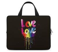 Love is Love - Custodia per computer portatile, ultra sottile, leggera e impermeabile, in neoprene resistente, con cinghia da polso