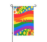 Love Is Love Dots Lgbt Bandiera da giardino double-face di benvenuto bandiera da cortile 30,5 x 45,7 cm decorazione per esterni