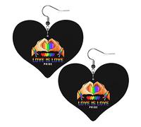 Love Is Love Heart Lgbt Pride Orecchini in pelle per le donne Ciondola l'orecchino con pendente a goccia con gancio Regali per ragazza adulta