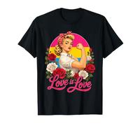 Love Is Love Pansessuale Orgoglio Pin Up Maglietta