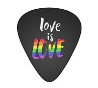 Love Is Love - Plettri per chitarra stampati, confezione da 12 plettri personalizzati per chitarra acustica, chitarra elettrica, inclusi 0,46 mm/0,71 mm/0,96 mm