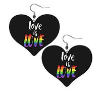 Love Is Love Pride Gay Pride Lesbiche Lgbt Orecchini in pelle per le donne Ciondola l'orecchino con pendente a goccia con gancio Regali per ragazza adulta