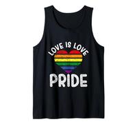 Love is Love Pride LGBTQ Orgoglioso alleato arcobaleno cuore queer LGBT Canotta