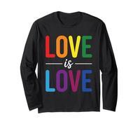 Love is Love Rainbow Colors LGBTQ+ Supporto Orgoglio Maglia a Manica