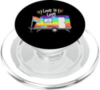Love Is Love Rainbow RV Camping LGBT Gay Lesbian Pride Camp PopSockets PopGrip per MagSafe