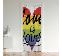 Love is Love - Tenda per finestre con scritta "Love is Love", per camera da letto, soggiorno, adolescenti, uomini, donne, tema orgoglio e amore, multicolore, per giorno speciale, cultura, 132 x 203 cm