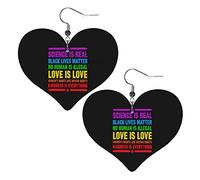 Love Is Love Women's Rights Are Rights Orecchini in pelle per donna Orecchini pendenti con ciondolo a forma di cuore con gancio Regali per ragazza adulta