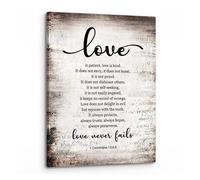 Love is Patient Love is Kind Canvas Wall Art - 1 Corinthians 13:4-8 Scripture Print, Christian Home Decor(Framed,16x24inch(40x60cm))