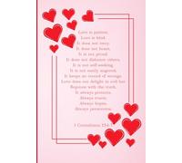Love is Patient Love is Kind Notebook, Christian Diary, Red and Pink Christian Journal