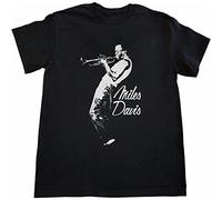 LOVE IS PERFECT Miles Davis Cotton Graphic Print Jazz Music Fan Black Unisex 100% Cotton Short-Sleeve T-Shirts L
