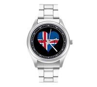 Love Island Heartbeat - Orologio da polso al quarzo, in acciaio inox, con numeri arabi, per uomo e donna, Stile:, regular, MHXYZHW