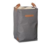 LOVE IT STORE IT Cesto Portaoggetti Premium con Manici - Cesto da Bucato in Tessuto di Lino - Grigio - Stabile e Versatile - 35x35x58 cm