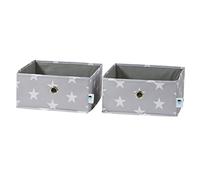 LOVE IT STORE IT - Divisorio per cassetti 2-Piece - Organizzatore per armadi in tessuto - Set di due piccole scatole - Grigio - 30x30x15 cm