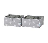 LOVE IT STORE IT - Drawer Organiser 2-Piece - Organizzatore per armadi in tessuto - Set di 16 scomparti ciascuno - Grigio - 30x30x15 cm