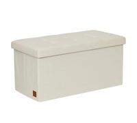 LOVE IT STORE IT - Panca Contenitore Premium - Cassapanca In Tessuto Di Lino - Pieghevole - Rinforzi in Legno - Confortevole E Stabile - 76x38x38 cm - Beige