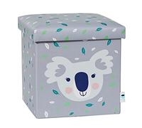 LOVE IT STORE IT - Pouf Contenitore Bambini Pieghevole, Tessuto Resistente, Rinforzi in Legno - 35x35x35cm, Koala Grigio
