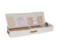 LOVE IT STORE IT - Premium - Organizer Carta Regalo in Tessuto - Con Cerniera e Manici - Custodia Porta Rotoli e Nastri Regalo - 90x30x12 cm - Beige