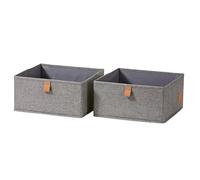 LOVE IT STORE IT - Premium - Organizer per Cassetti e Armadio in Tessuto - Scatole Contenitore - Set da 2 - 30x30x15cm - Grigio Screziato