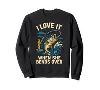 Love It When She Bends Over Funny Uomo Big Mouth Bass Fishi Felpa