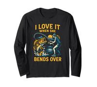 Love It When She Bends Over Funny Uomo Big Mouth Bass Fishi Maglia a Manica