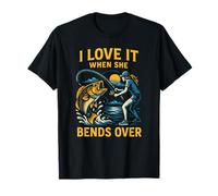 Love It When She Bends Over Funny Uomo Big Mouth Bass Fishi Maglietta