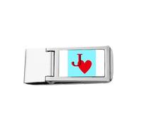 Love Jack Heart J Poker Slim Money Clip Acciaio Holder Pocket Wallet
