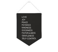 Love Joy Peace Pazienza Gentilezza Bontà Fedeltà Gentlene Autocontrollo Banner in tela Inspirational Wall Hanging Gagliardetto Bandiera Banner Wall Home Opere d'arte decorative per soggiorno, camera