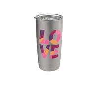 LOVE Lettere Colorate Patchwork Bicchiere termico in acciaio inox doppia parete
