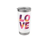 LOVE Lettere Colorate Patchwork Bicchiere termico in acciaio inox doppia parete
