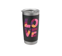 LOVE Lettere Colorate Patchwork Bicchiere termico in acciaio inox doppia parete