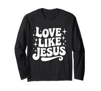 Love Like Jesus Christian Girl Retro Religioso San Valentino Maglia a Manica