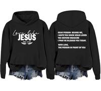 Love Like Jesus Faith Felpa Dear Person Behind Me Faith Graphic Hoodie Christian Felpe Per Le Donne, Nero-d, XL