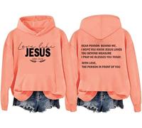 Love Like Jesus Faith Felpa Dear Person Behind Me Faith Graphic Hoodie Christian Felpe Per Le Donne, Arancione-D, XXL