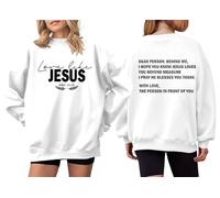 Love Like Jesus Faith Felpa Dear Person Behind Me Faith Graphic Hoodie Christian Felpe Per Le Donne, Bianco-y, XXL
