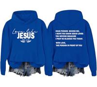 Love Like Jesus Faith Felpa Dear Person Behind Me Faith Graphic Hoodie Christian Felpe Per Le Donne, Blu reale - D, 3XL