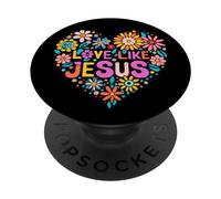 Love Like Jesus Religious God Faith Groovy Christian Girls PopSockets PopGrip Adesivo