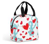 Love Little Dragon - Borsa per il pranzo per donne e uomini, portatile, isolata, con manico, a prova di perdite, riutilizzabile, per lavoro, picnic, viaggi