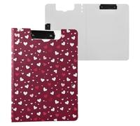 Love Little Red Hearts, cartellina portablocco formato A4, con portapenne, per ufficio e scuola