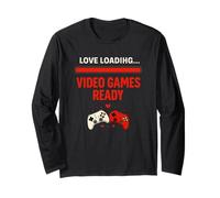 Love Loading Video Games Ready Gamer Humor Art Maglia a Manica